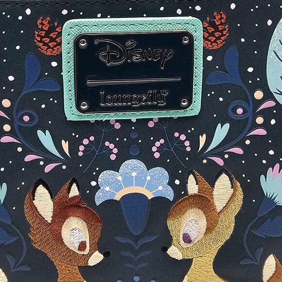 Loungefly Disney Bambi Folk Floral Green Mini Backpack Bag New - Picture 9 of 10